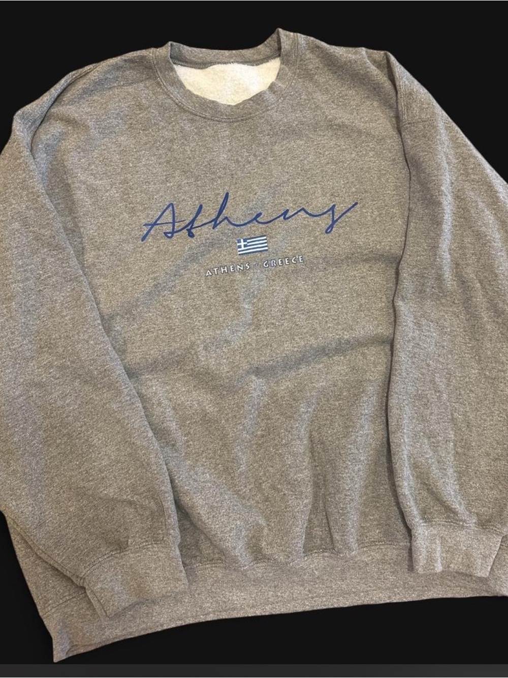 Athens Greece Gray Graphic Crewneck Sweatshirt Men’s XXL or 3X